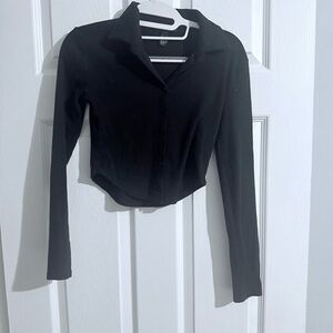 Forever 21 - Black Button Down Crop Top